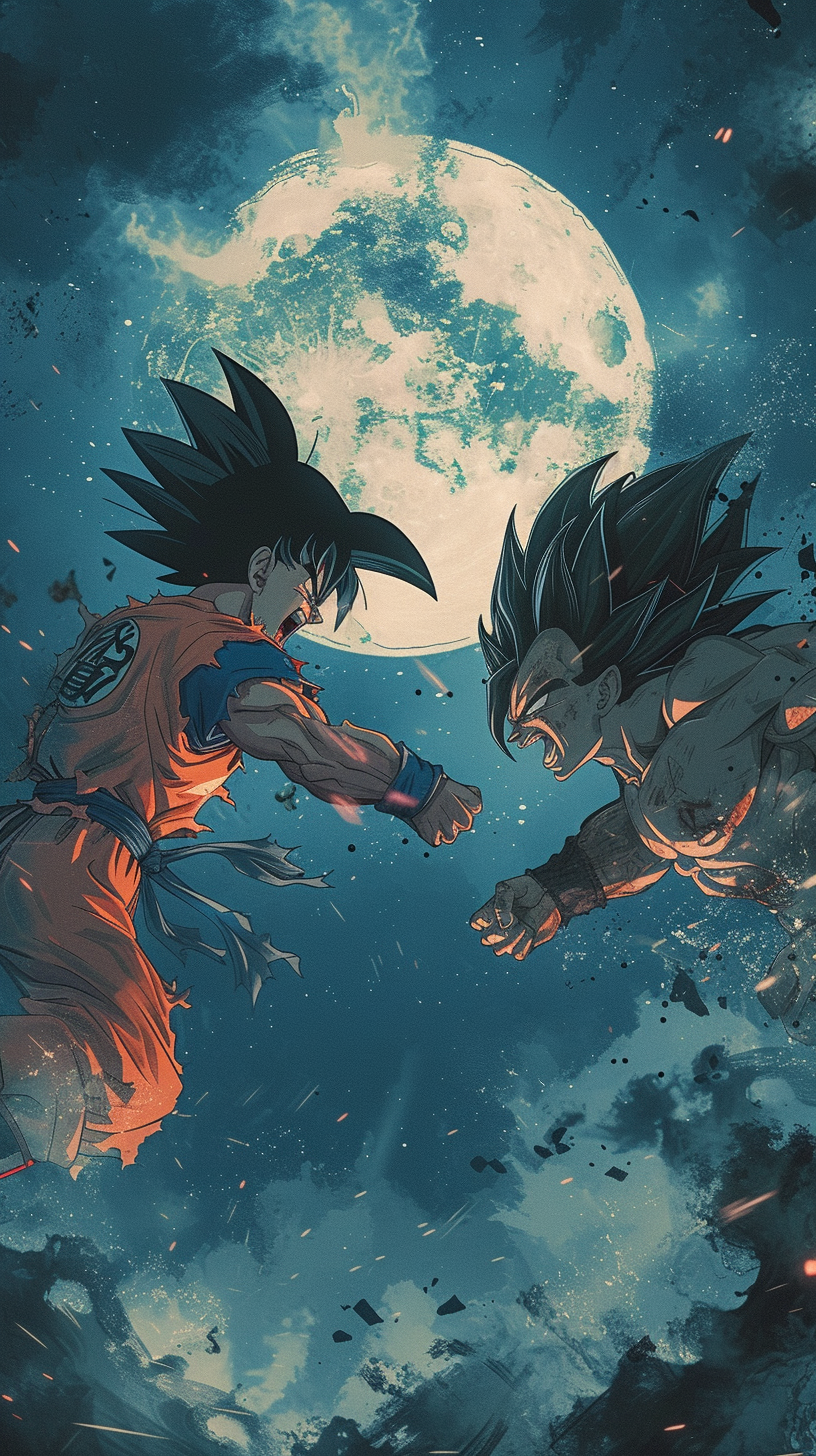 Dragon Ball Z Goku Vegeta Fierce Duel