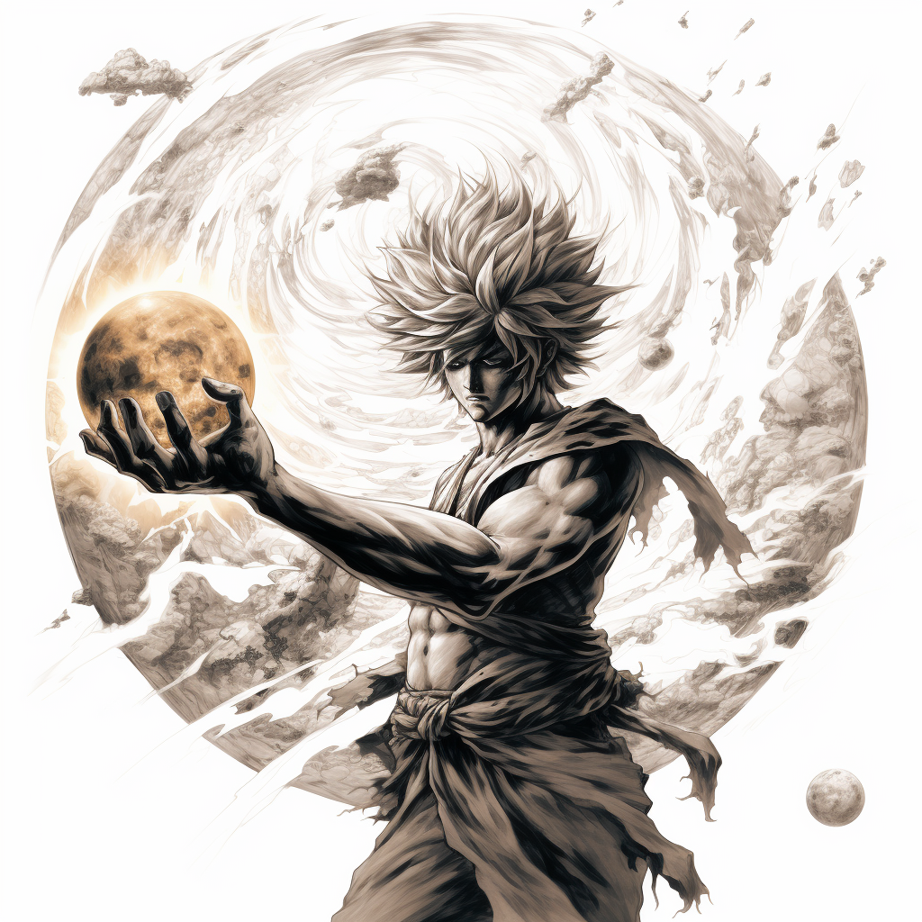 Super Sayajin Goku throwing a fireball