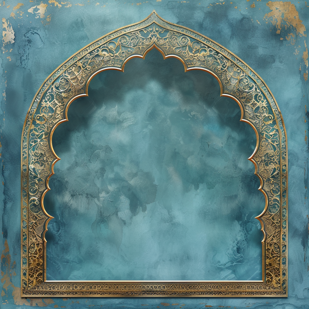 elegant gold arabic arch frame