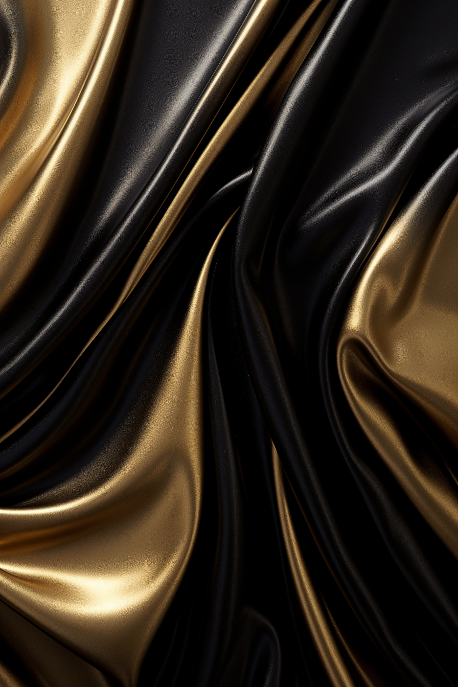 Silky black and gold leather fabric