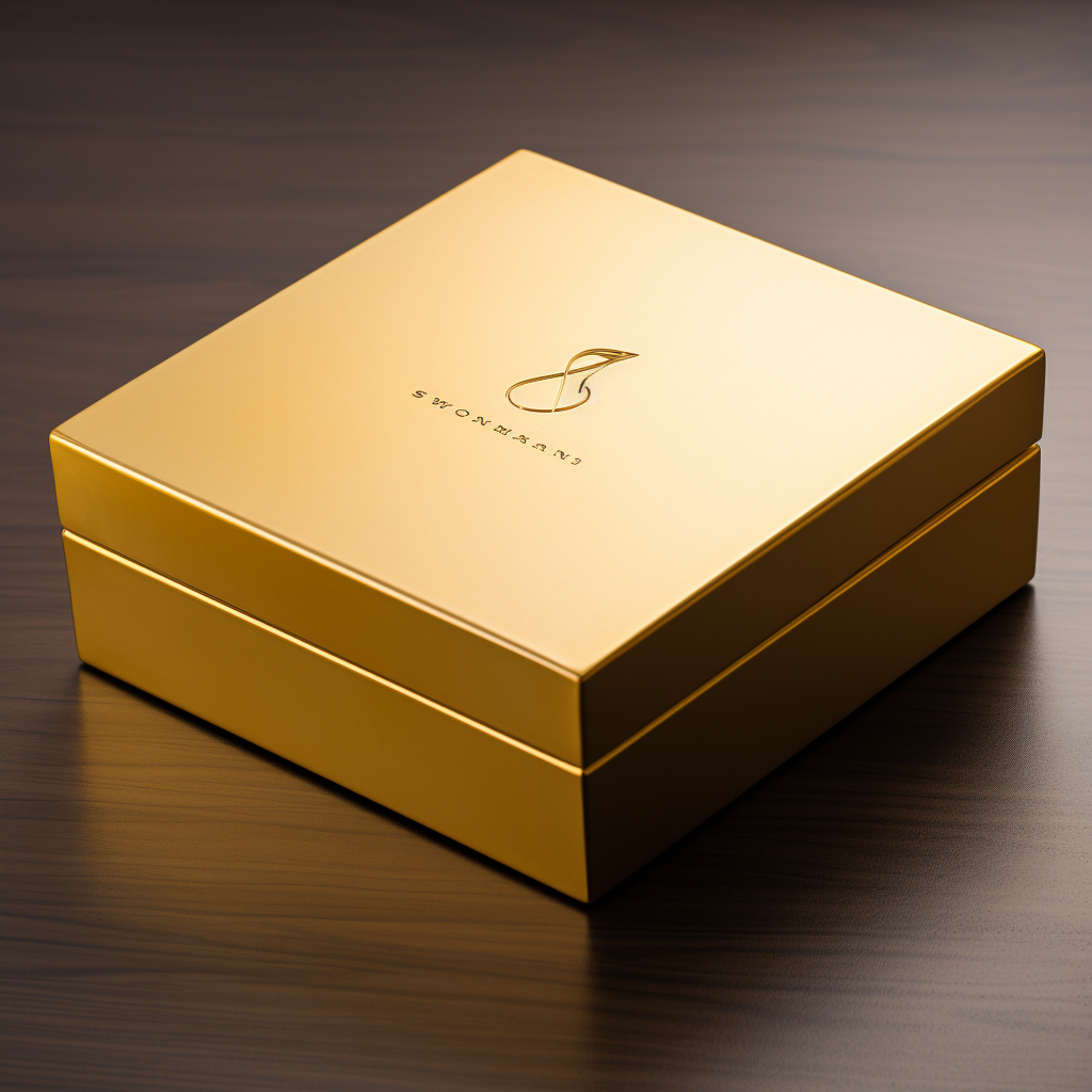 Stylish gold box logo design