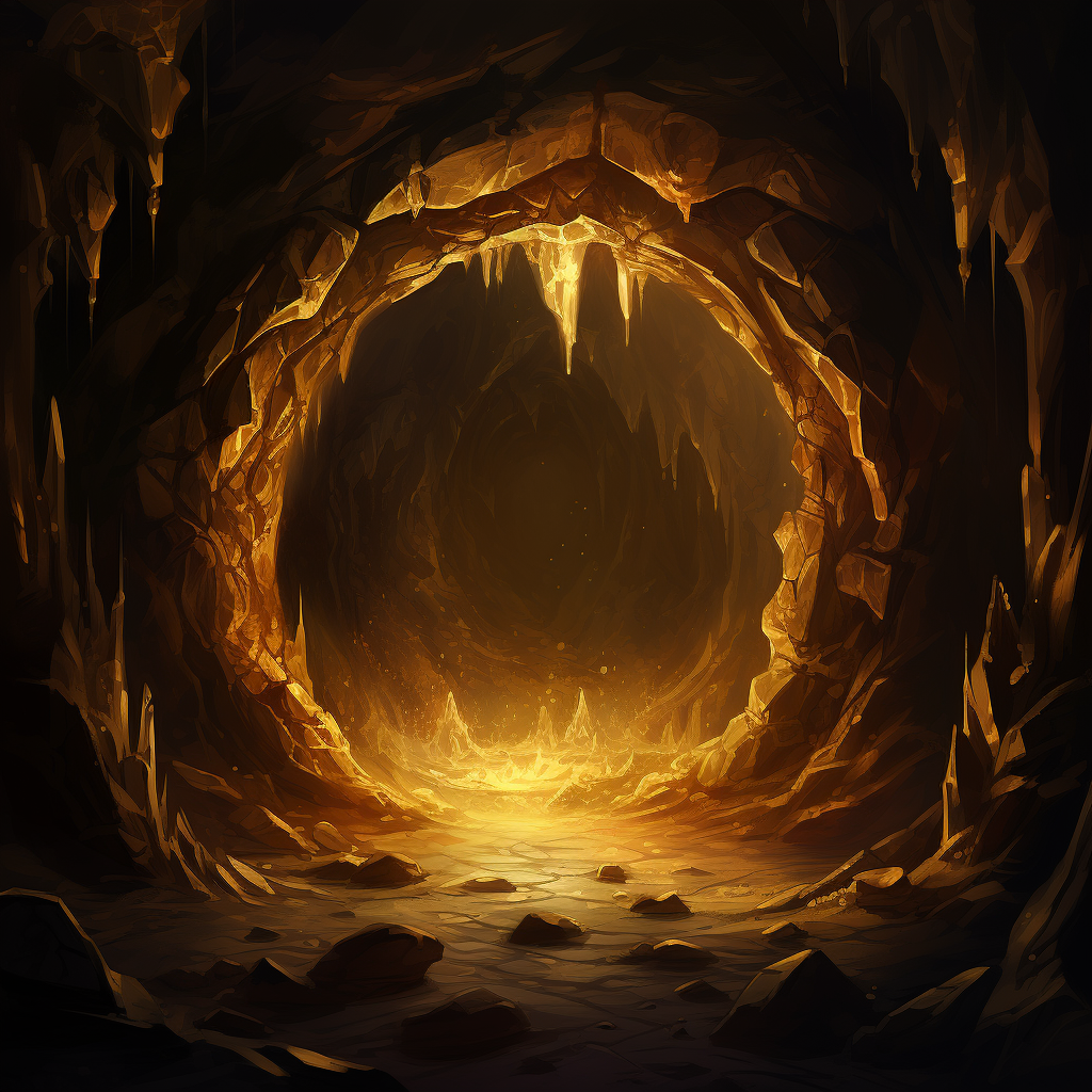 Captivating gold cave artwork