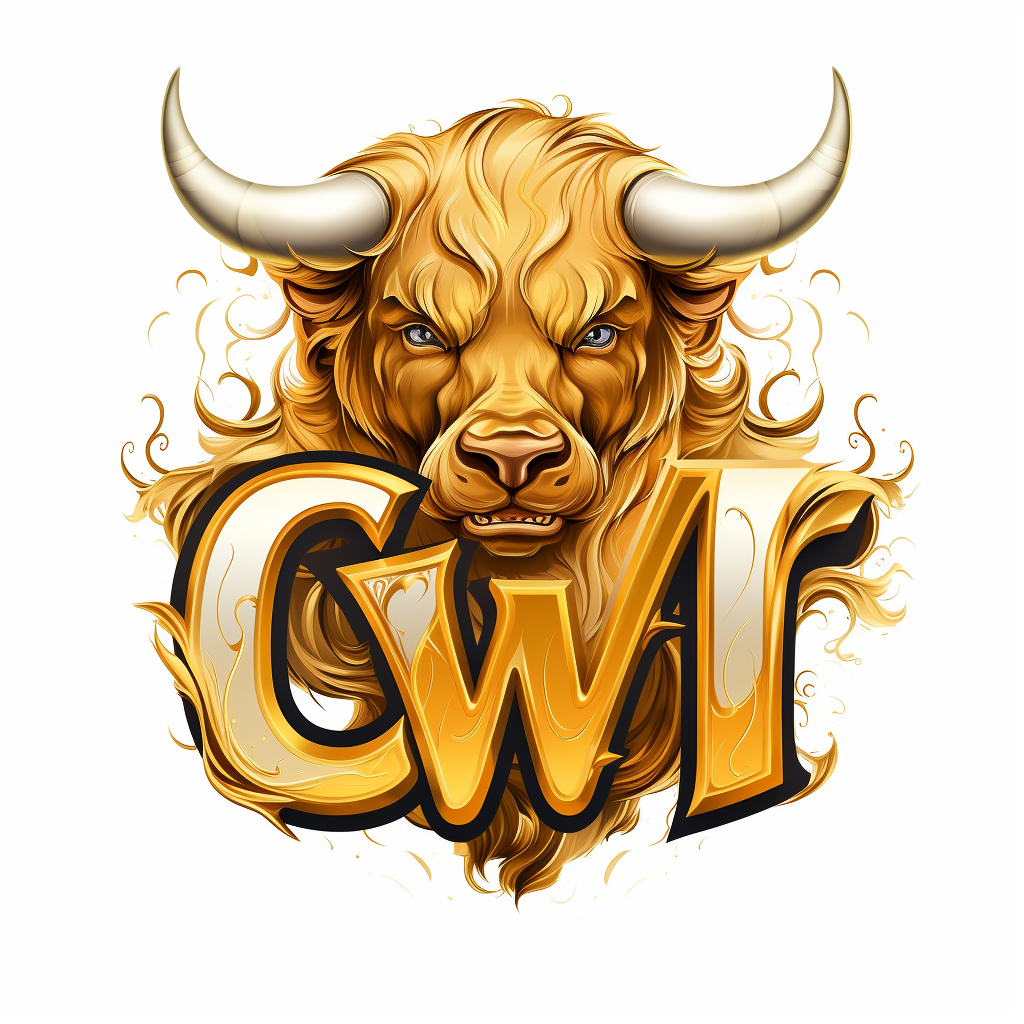 Gold CW logo with bull reference