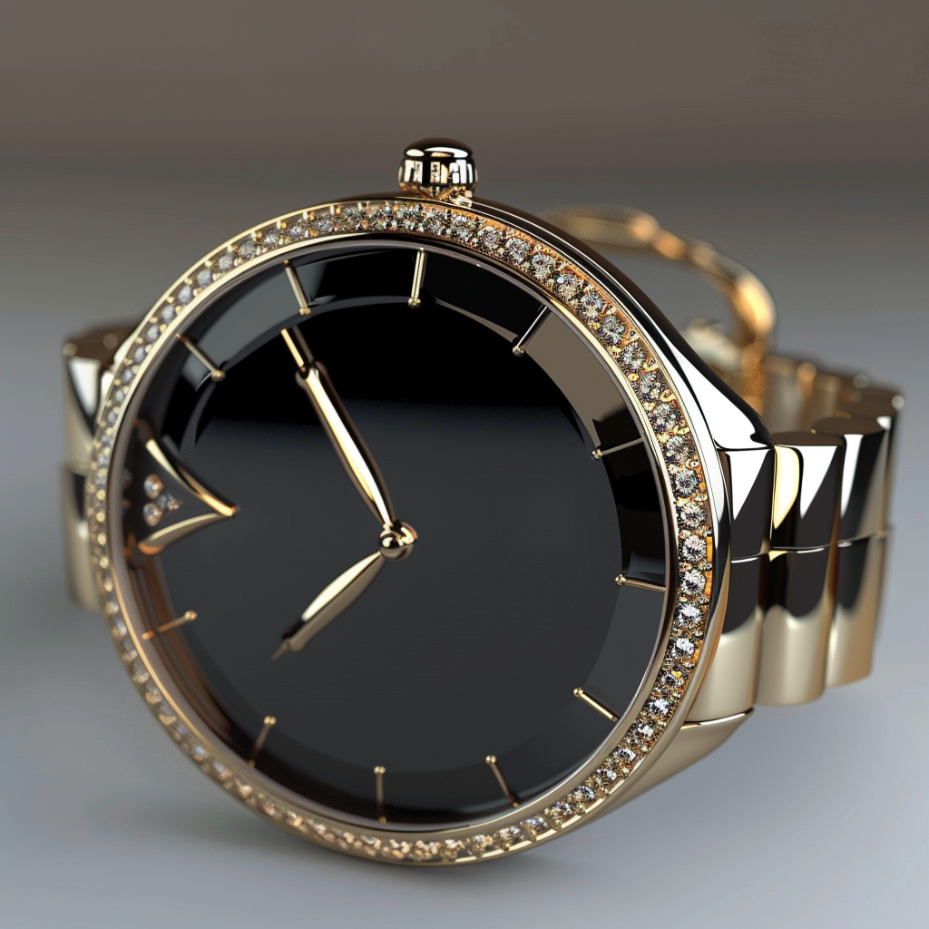 Elegant gold and diamond watch design