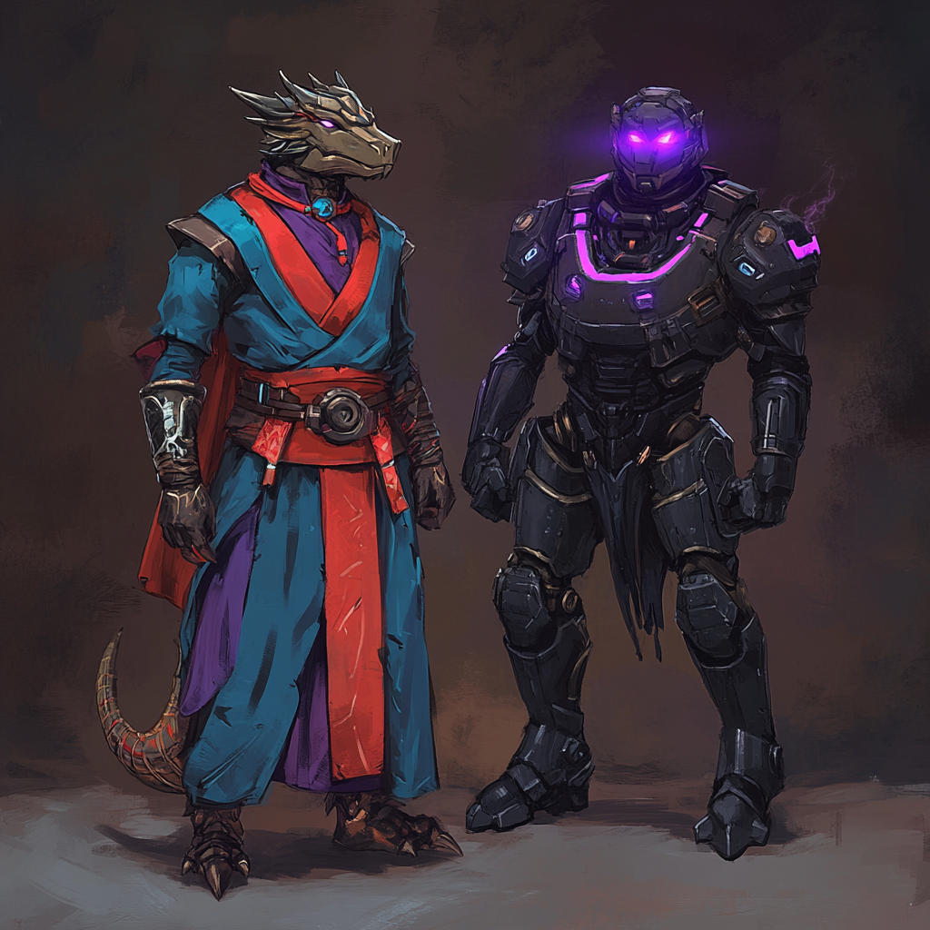 Dragonborn monk and warforge rogue collaboration