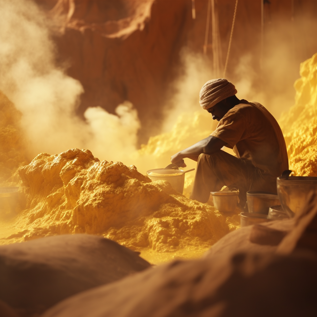 Realistic Gold Dust Mining Image