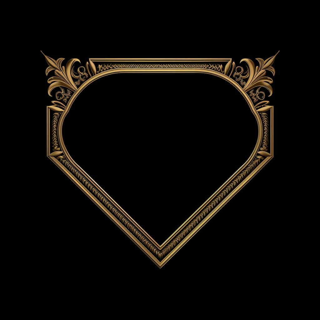 Gold Frame Corner Decorative Element on Black Background