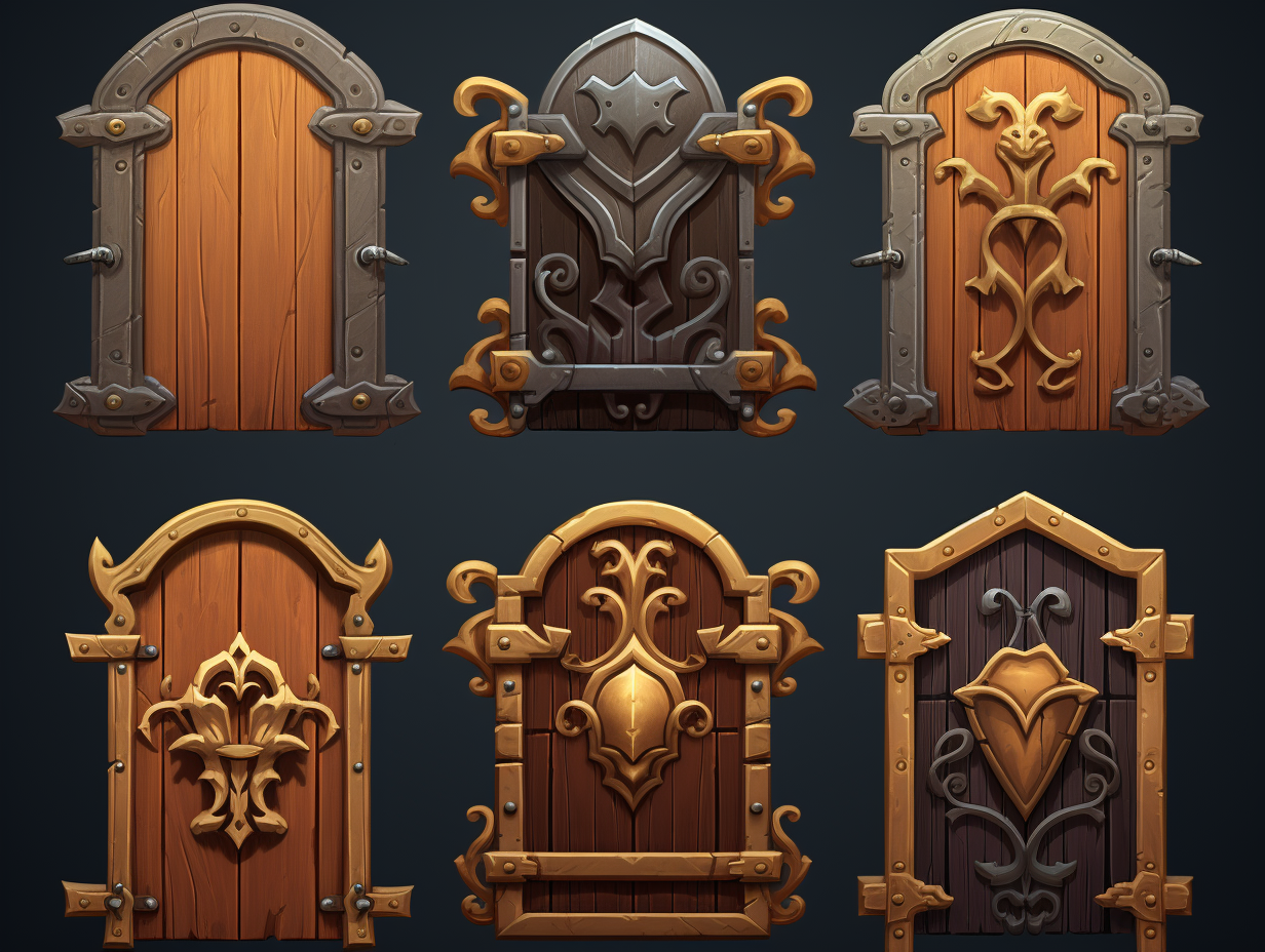 Shiny gold gate in game assets