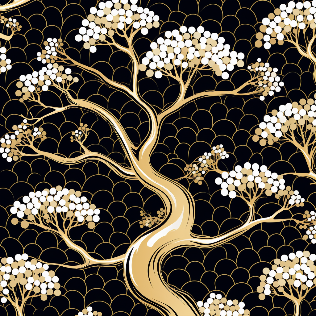 Minimalistic gold tree pattern