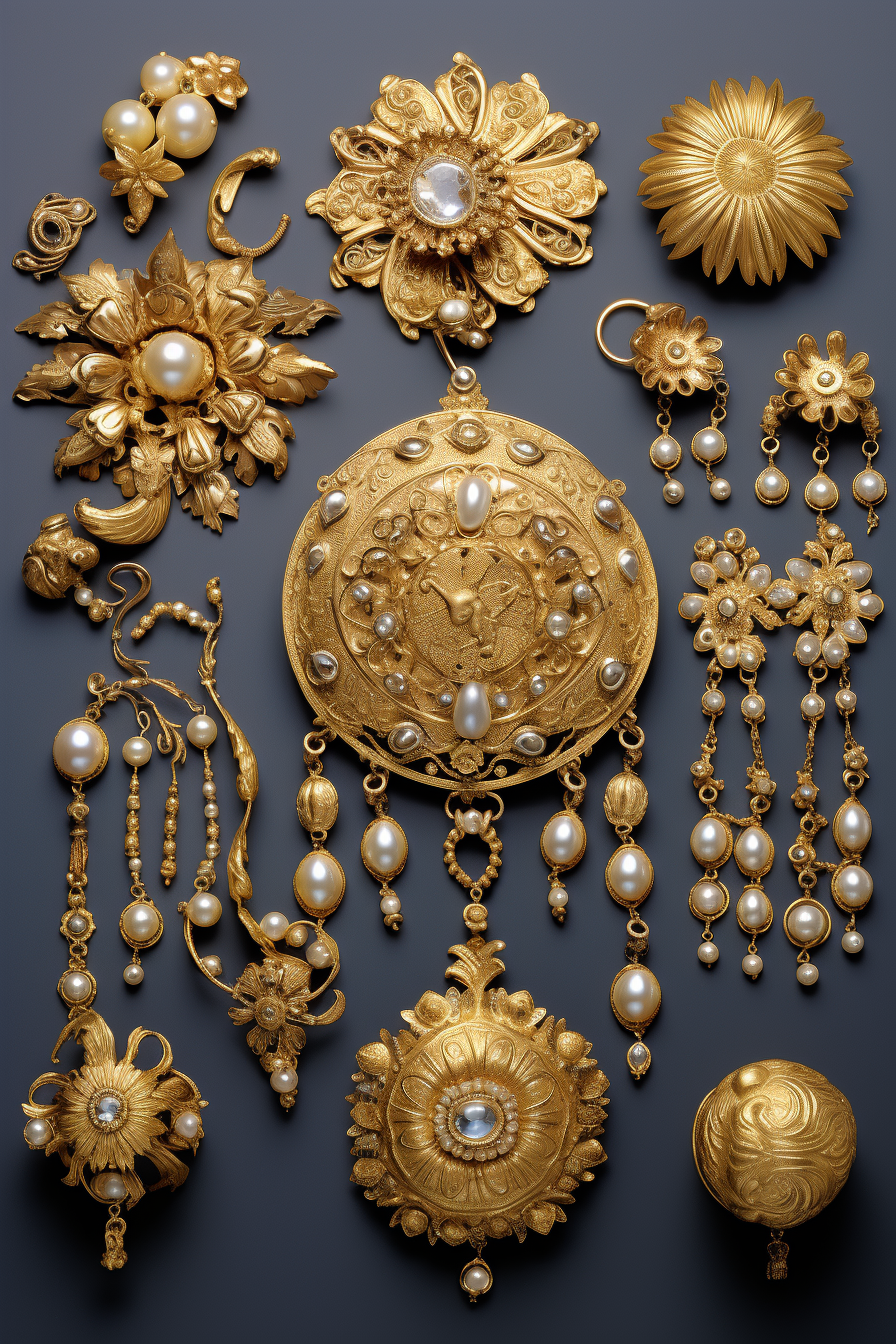 Beautiful Gold Jewelry Set from the XVII Century