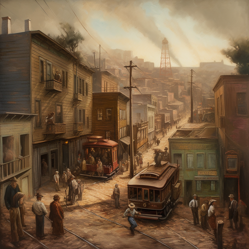 Oil Painting of Gold Rush Era San Francisco