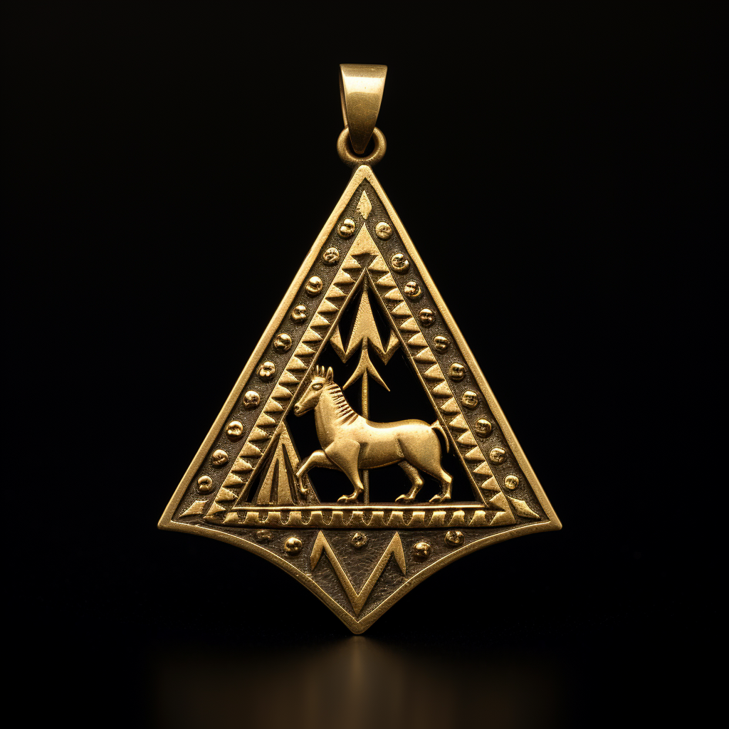 Simple gold unicorn pendant motif