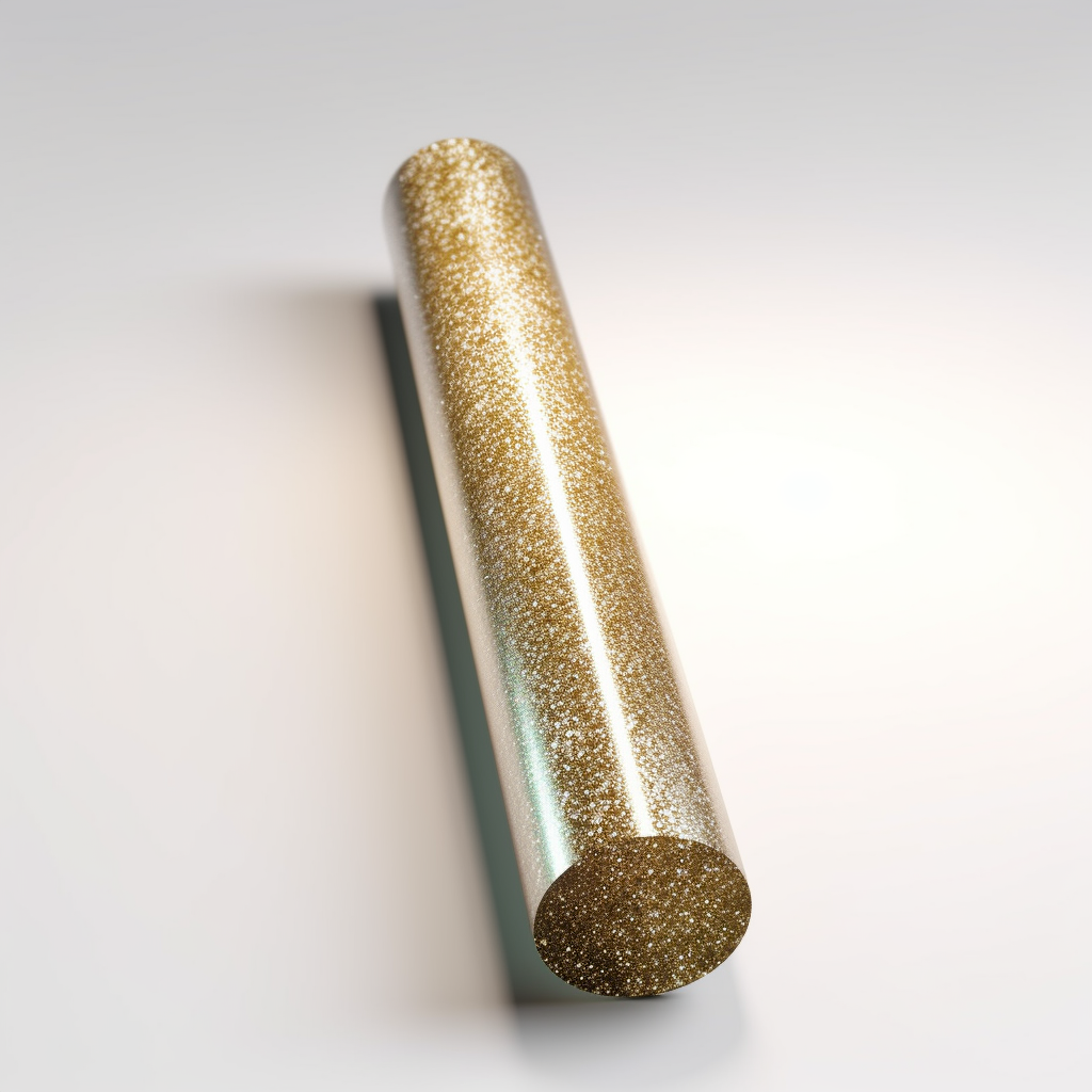 Thin gold volume tube with glitter