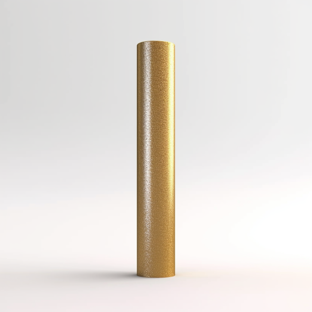 Shiny gold volume tube on white