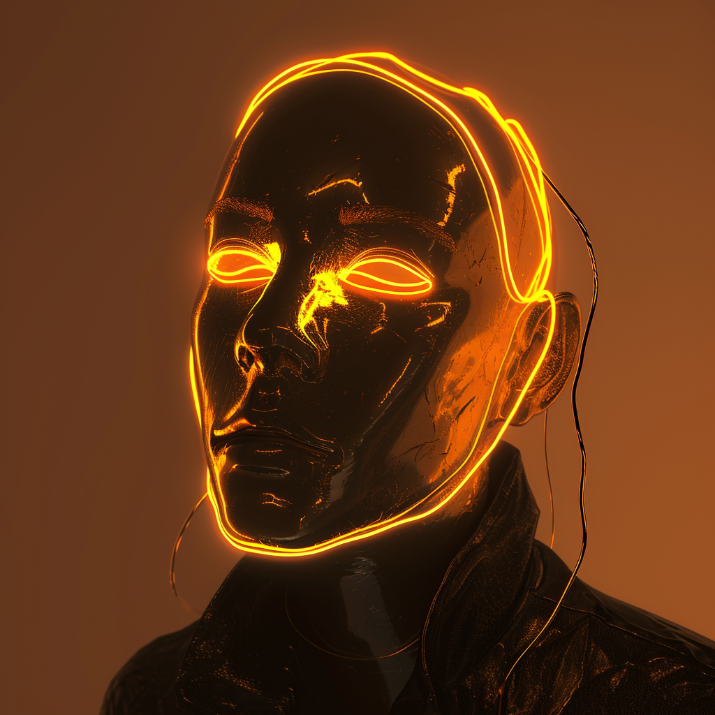 Gold neon mask vector illustration