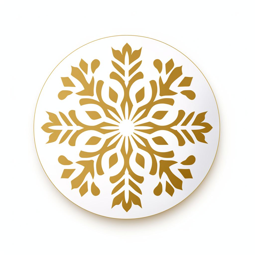 Beautiful gold logo with white snowflake