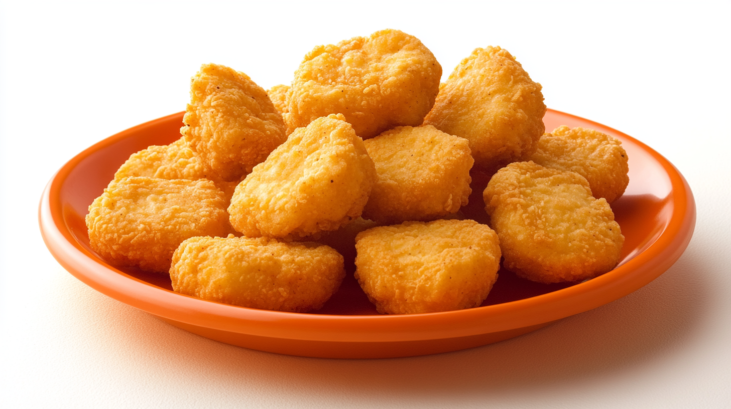 Plate of Golden Brown Chicken Nuggets