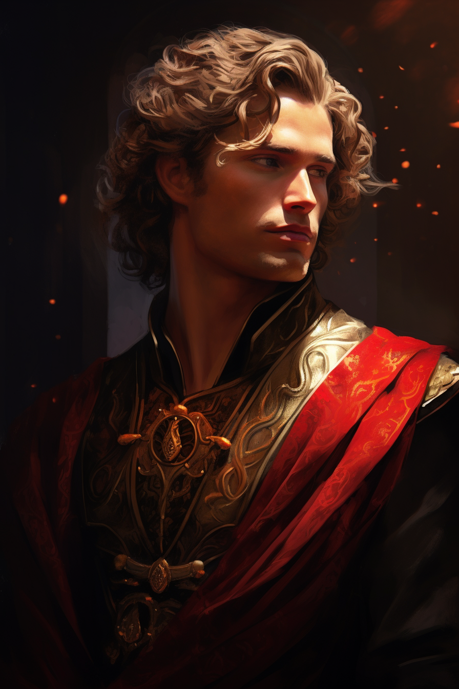 Stylish Paladin with Golden Brown Curly Hair