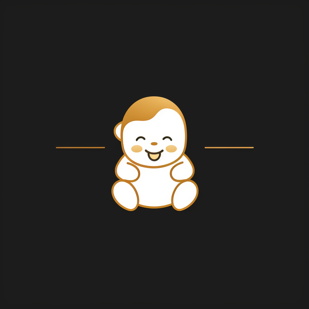 Golden chubby baby logo design