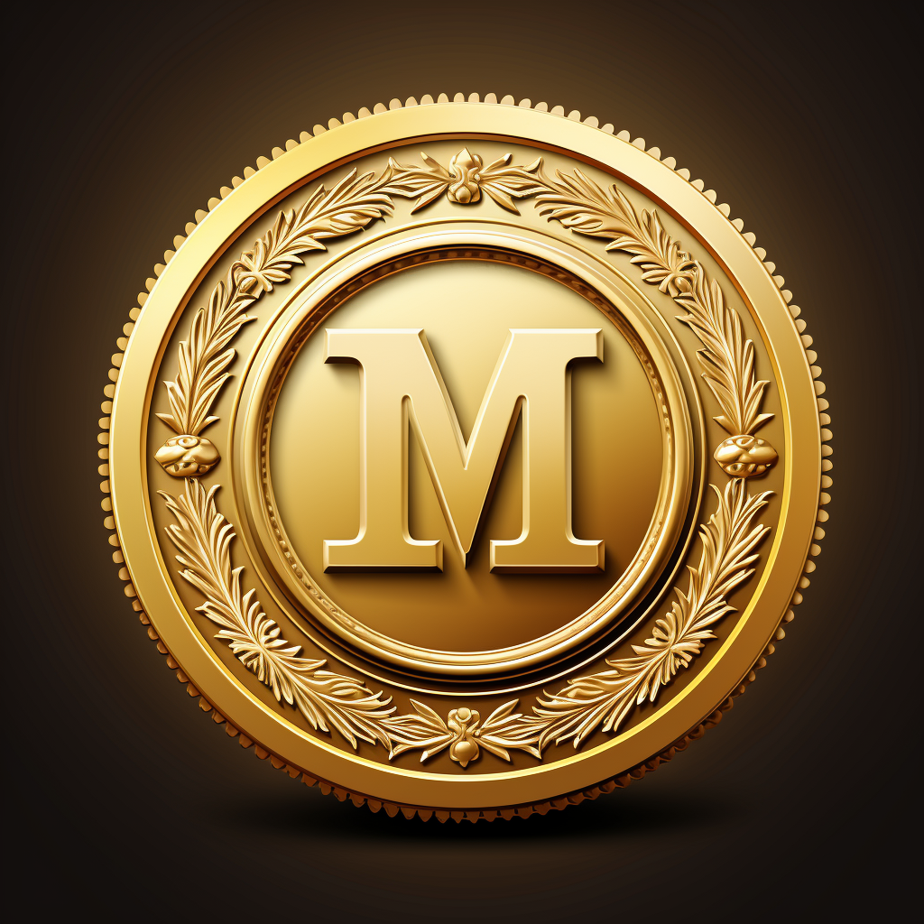 Golden Coin with M in Center