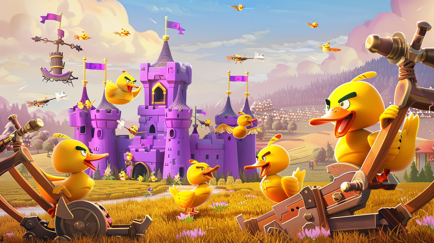 Ducks Trebuchets Purple Castles Field