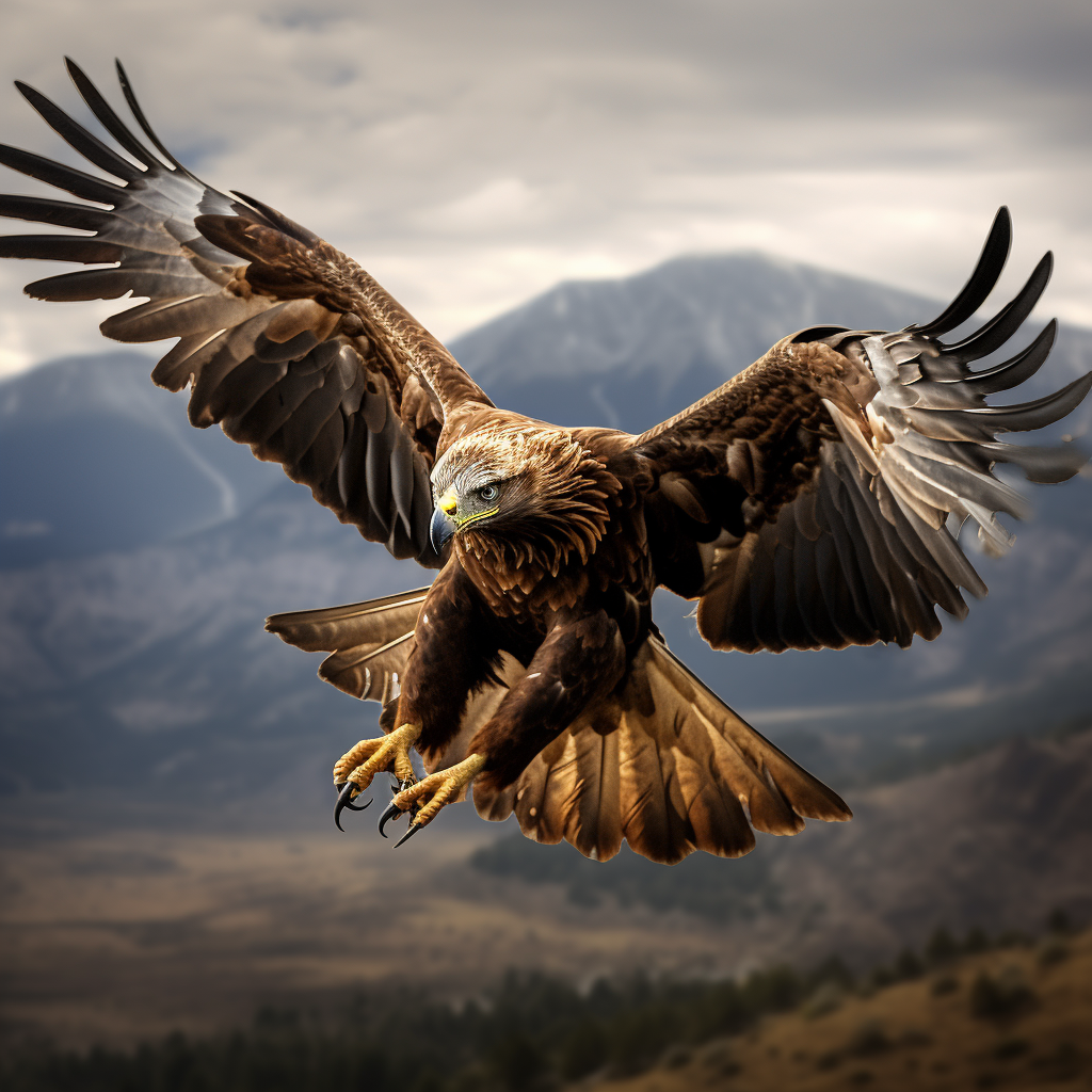 Majestic golden eagle in flight