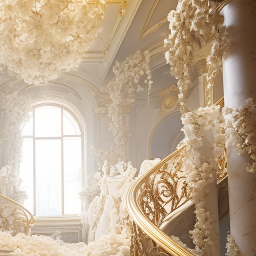 Heavenly staircase with white roses