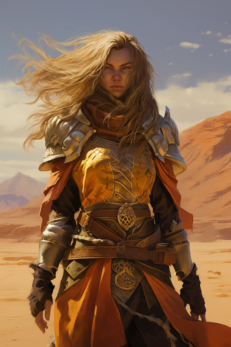 Female dwarf with long golden beard