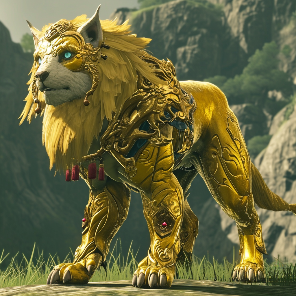 Golden Lynel realistic Zelda Breath Wild