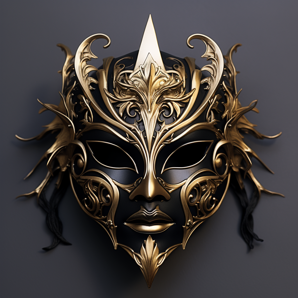 Golden magic mask in desert