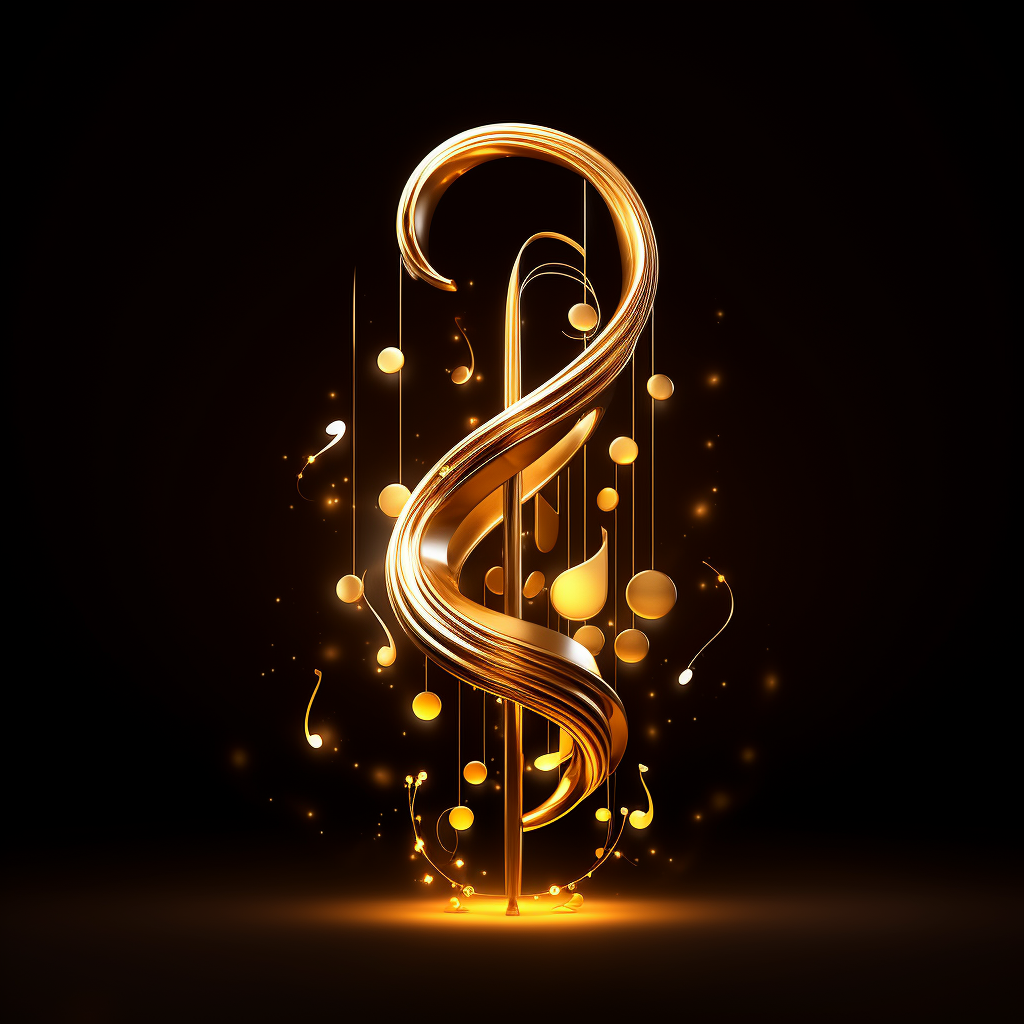 Golden music note symbol