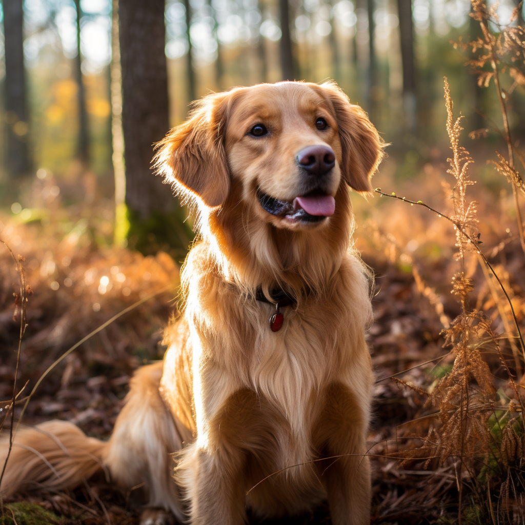 Beautiful Golden Retriever posing for the camera