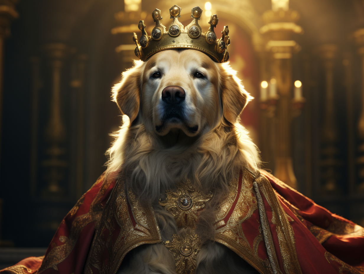 Golden Retriever as Ancient China's Emperor