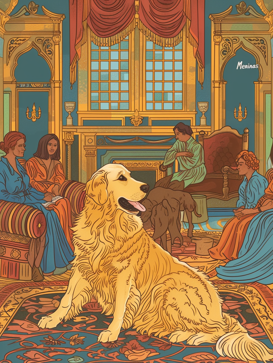 Golden Retriever in Colorbook Style