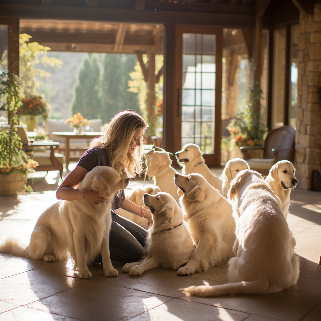 Playful English Creme Golden Retrievers with Families