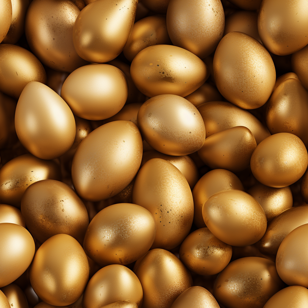 Golden runny eggs background