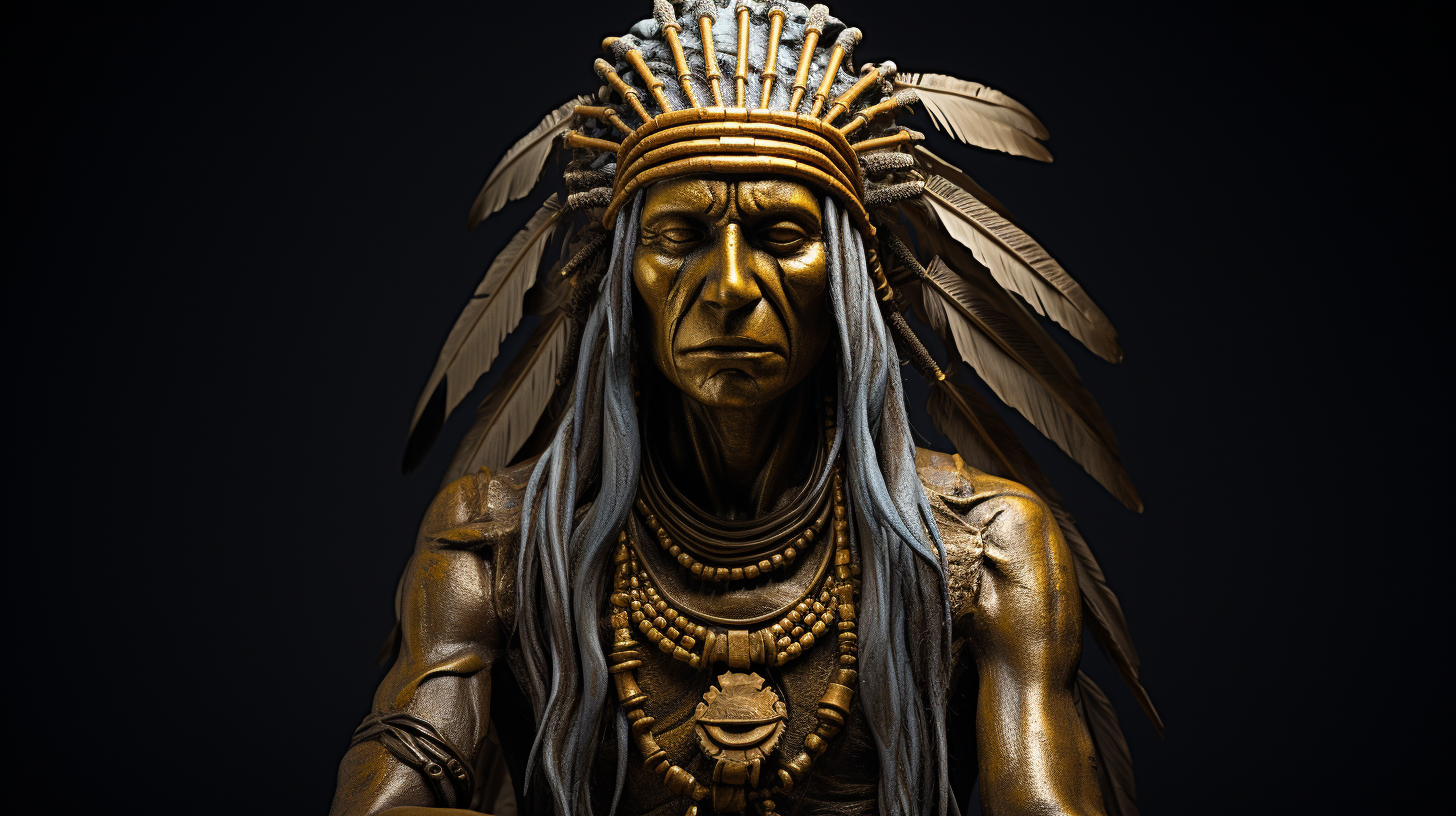 Golden Statue of Native American