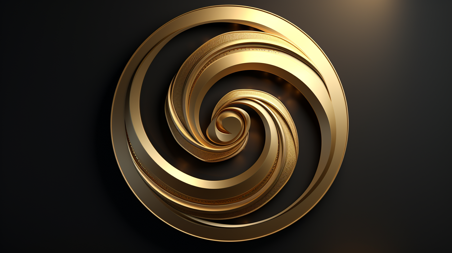 Golden circle logo in 3D