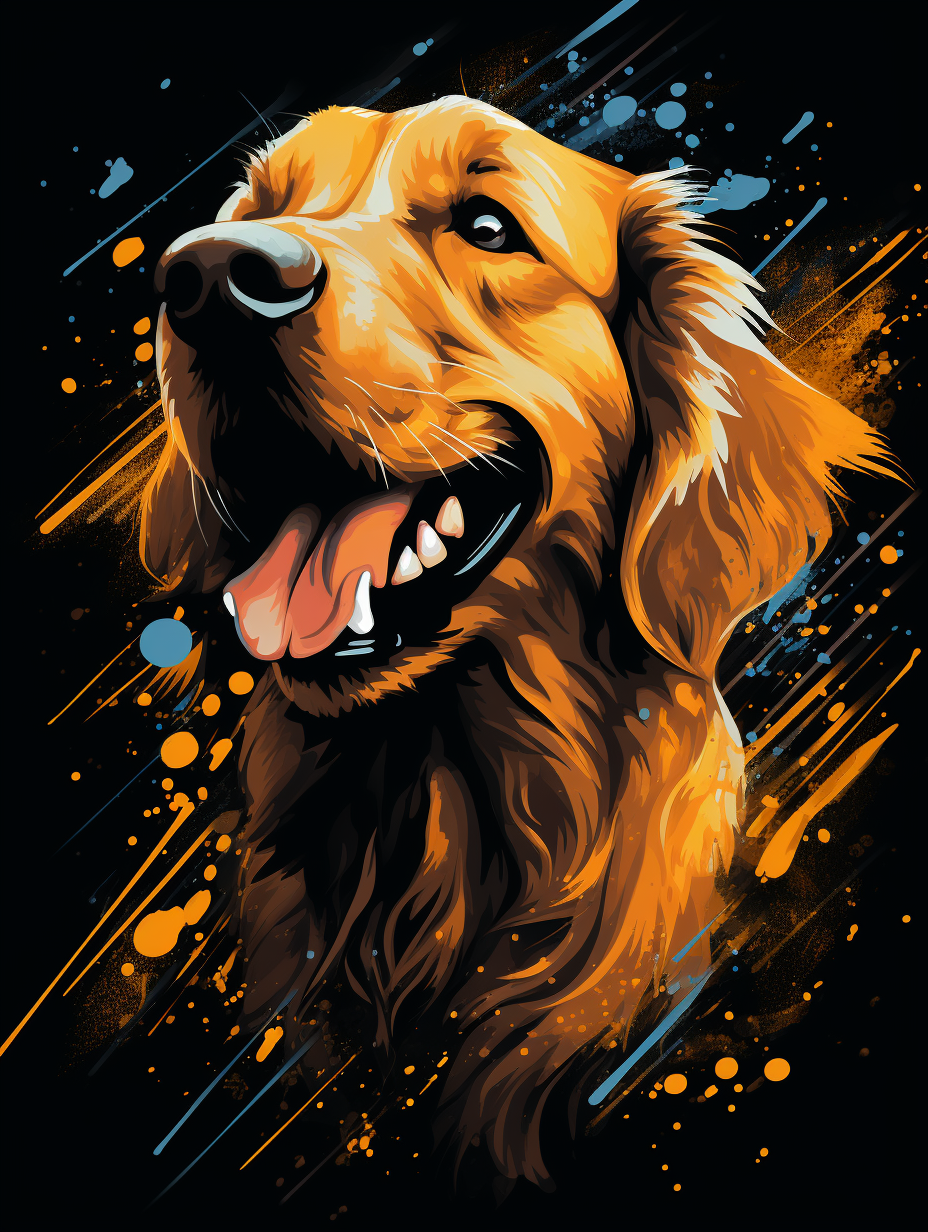 Golden Retriever Splash Art T-Shirt Design