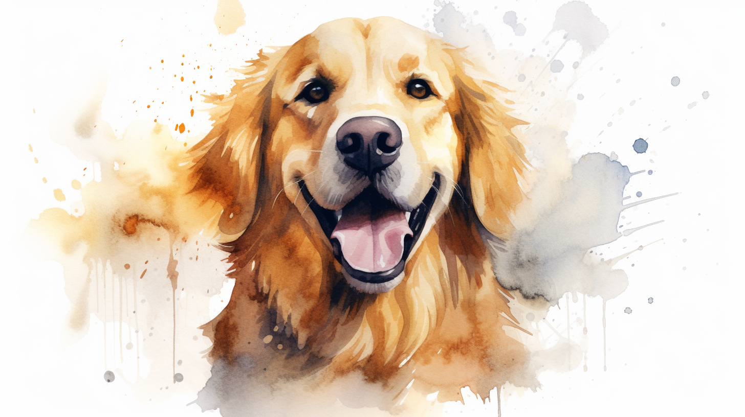 Golden Retriever Watercolor Painting