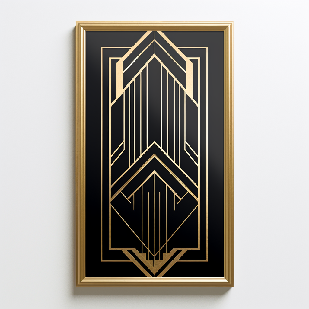 Elegant  Golden  Art Deco Border