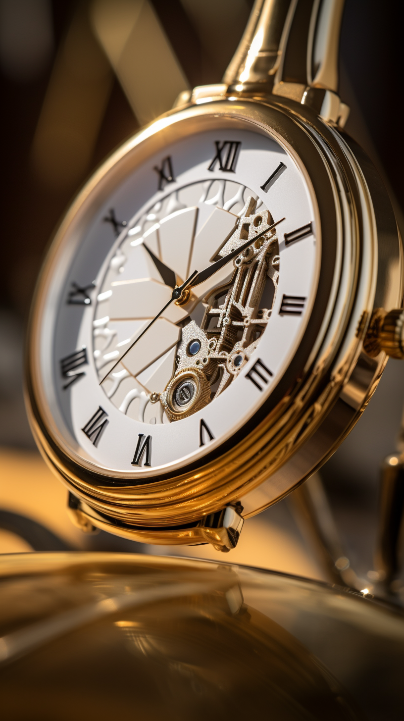 Close-up of man with golf club and clock