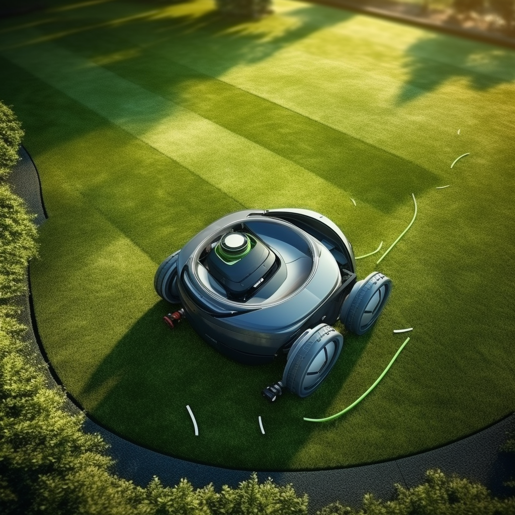 Robot performing golf course maintenance