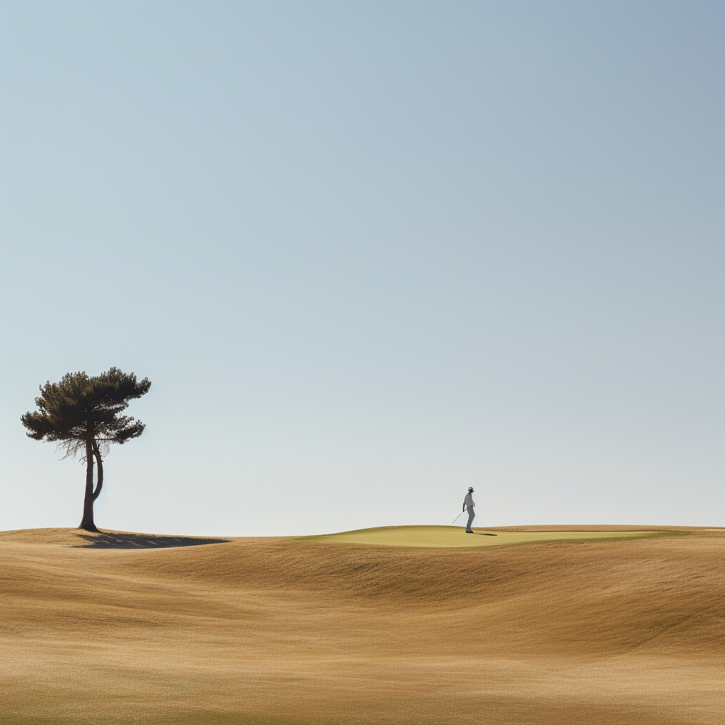 Golfer walking on Italian golf course