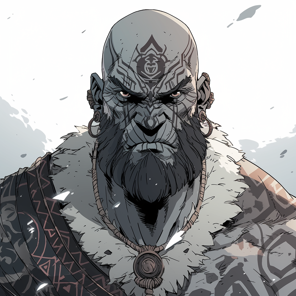Powerful Goliath Warlord with Tribal Piercings