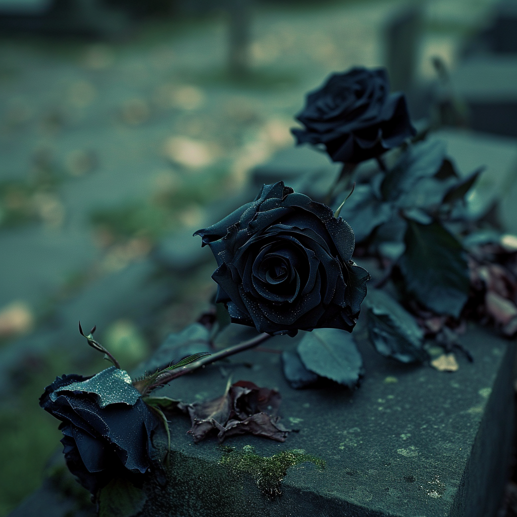 Gone Away Black Roses Grave Flowers