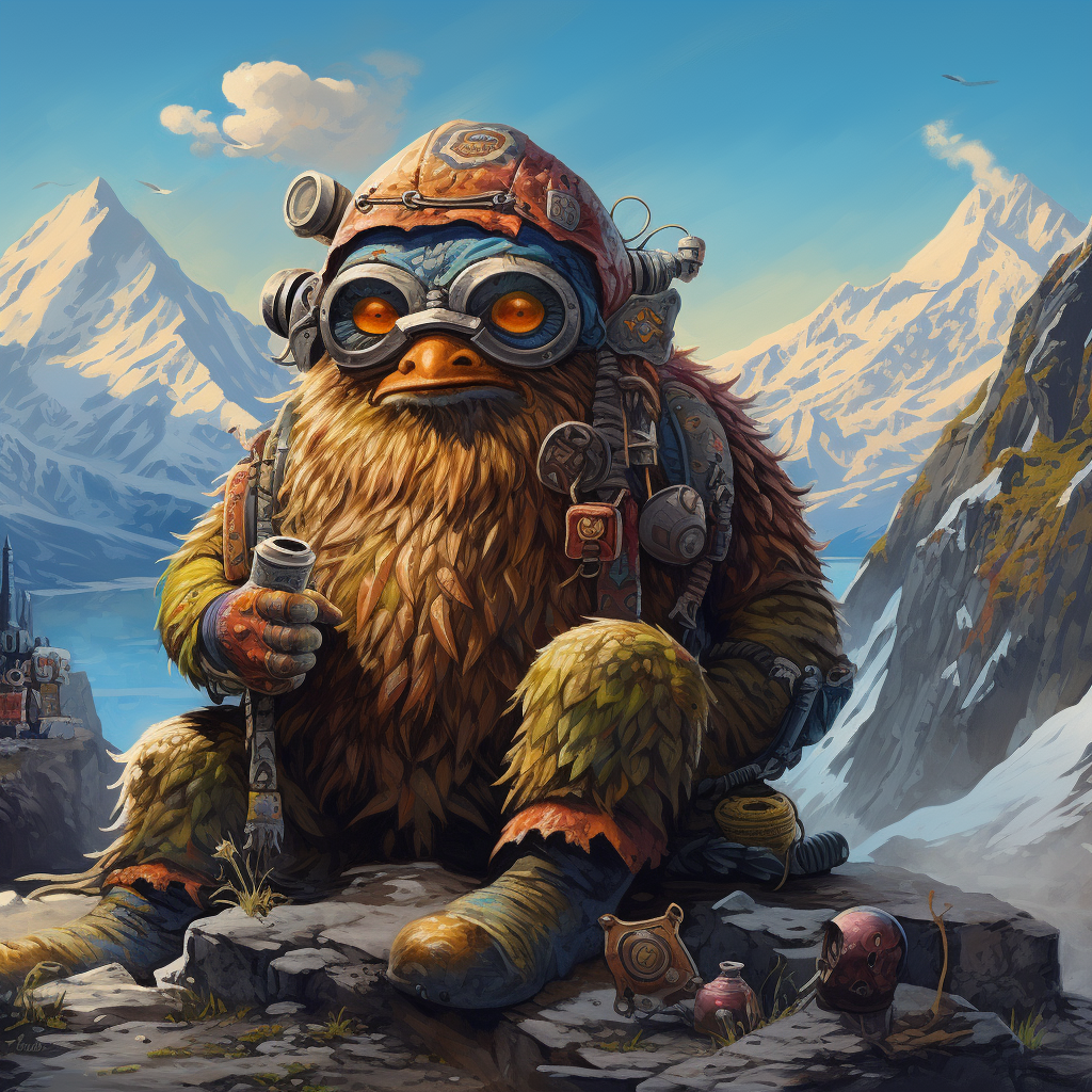 Gonk on Alpine Landscape