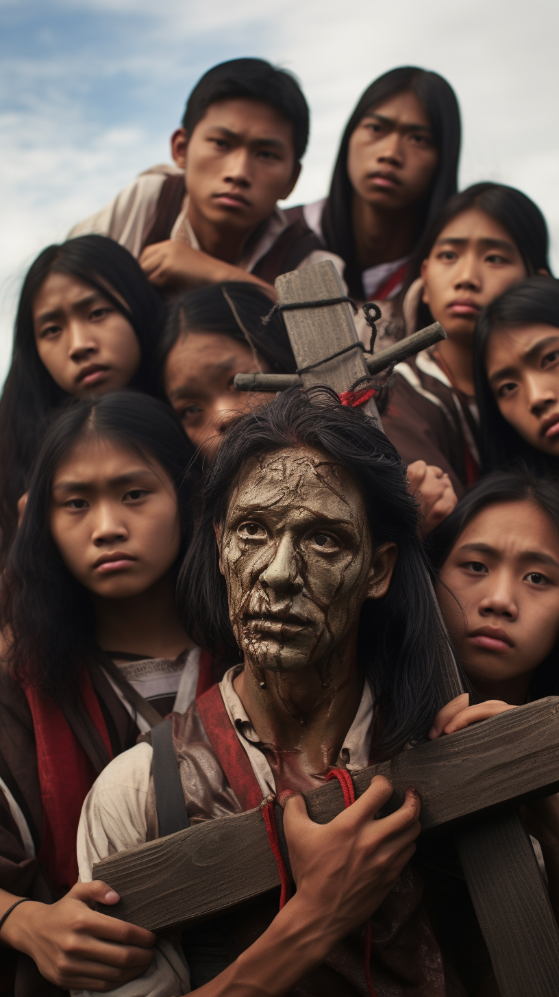 Filipino youth celebrating Good Friday