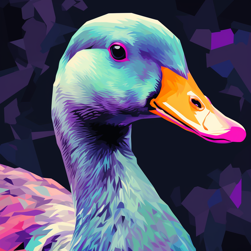 Flat Popart Goose Portrait Illustration