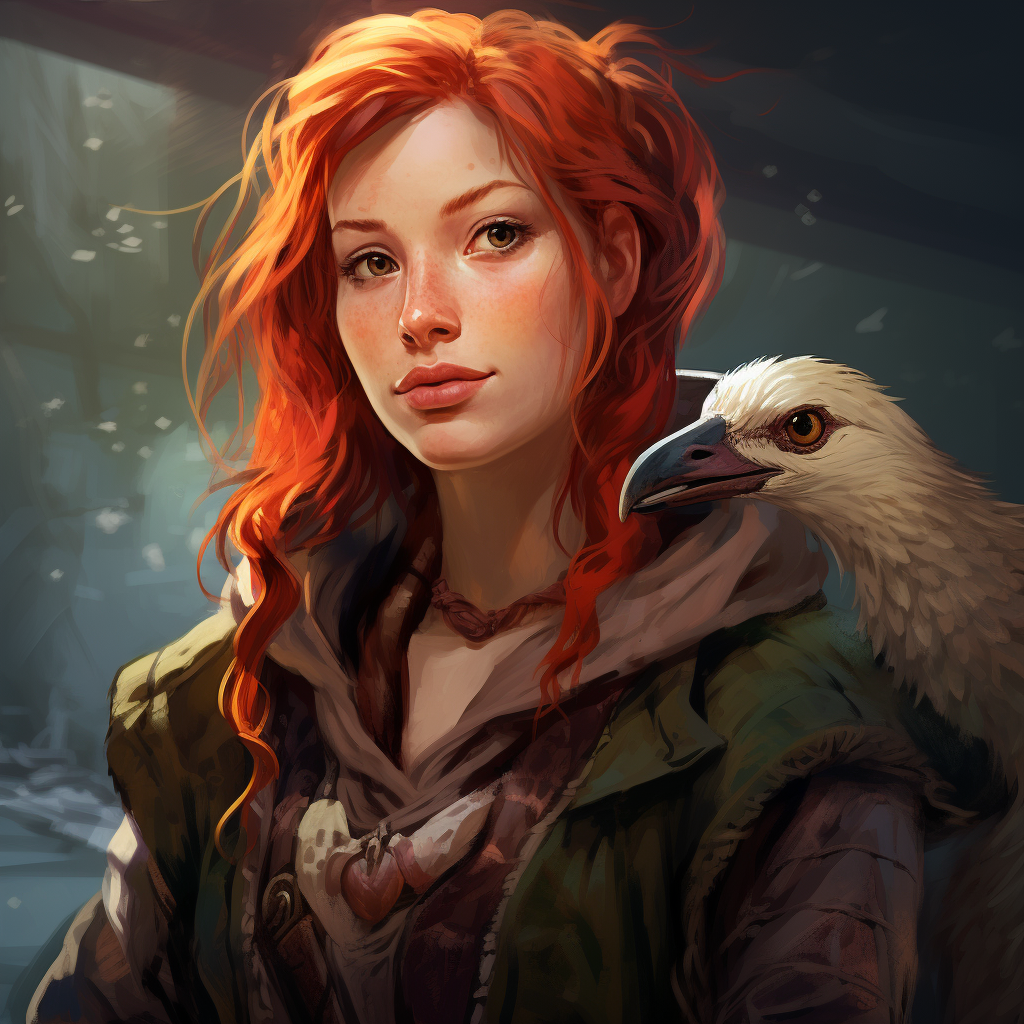 Female druid with silly goose theme